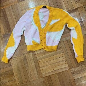 MCM Yellow and Pink Women's Cardigan Sweater